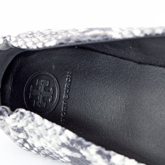 Tory Burch Pink 'Minnie' Travel Snake Print Leather Reva Ballet Flats: Size 10.5 - Picture 8 of 11